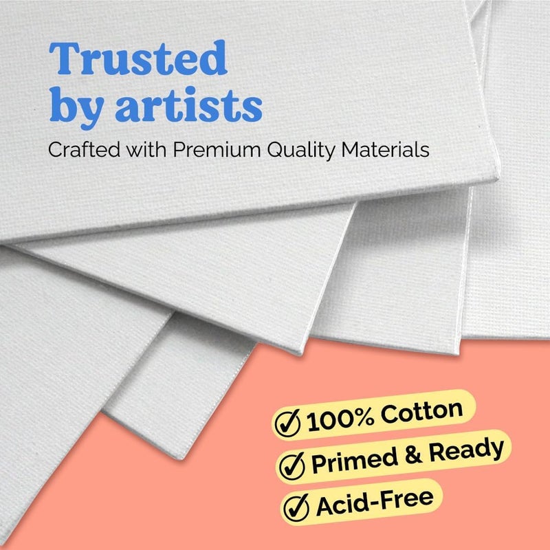 Chalkola 11x14 Canvas for Painting (15 Pack) | Blank Canvas Panels for Painting Acrylic, Oil, Watercolor - Primed 100% Cotton Boards, Acid-Free for Artists, Hobby Painters, Kids & Beginners - Image 3
